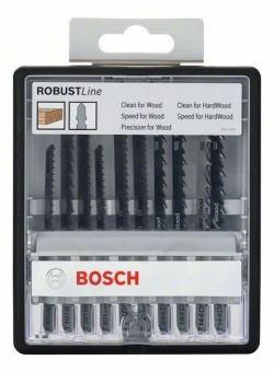 Набор из 10 пильных полотен Robust Line Wood Expert, с T-образным хвостовиком 2607010540